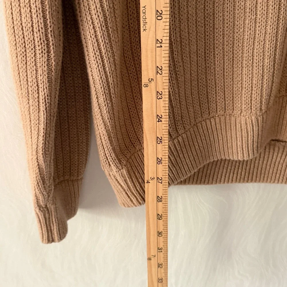 Duluth Trading‎ Co Shawl Collar Sweater Mens L Tan Excellent Cotton Wool Ribbed